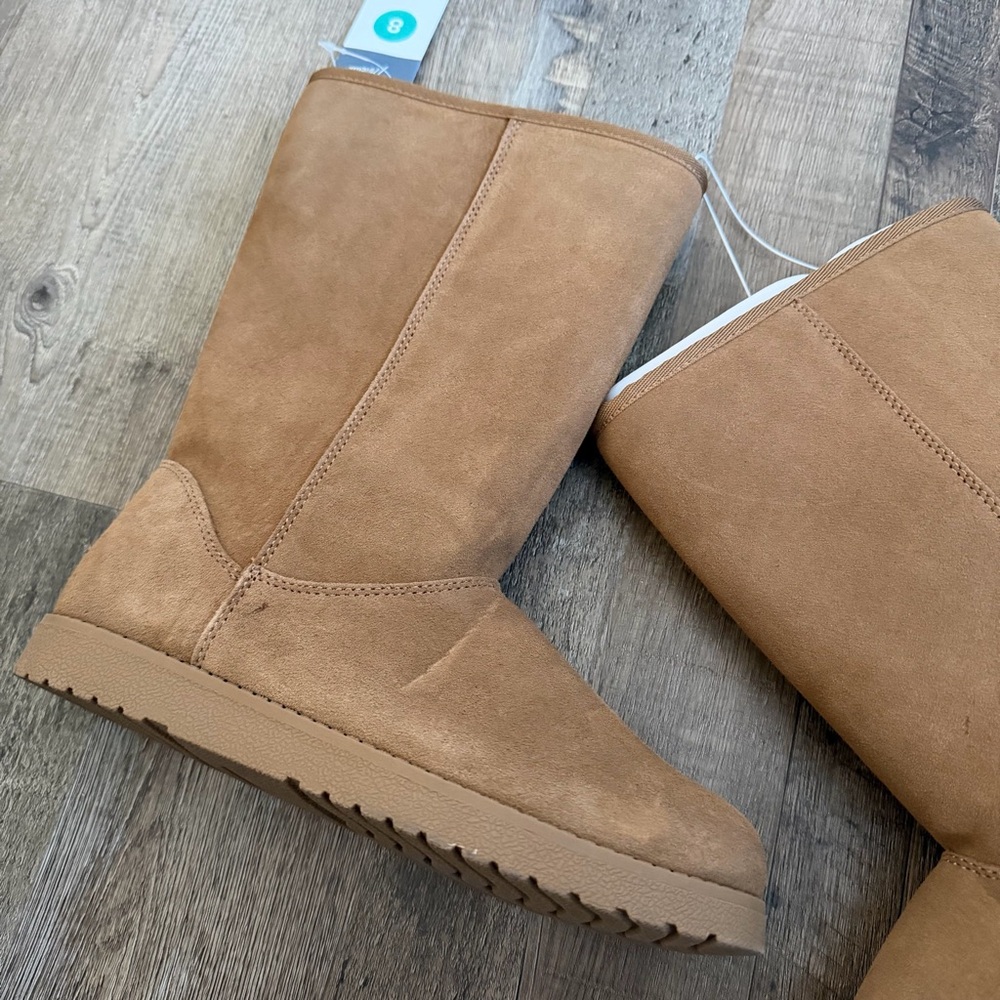 Womens Sarah Suede Shearling Winter Boots - Universal Thread Tan Brown 8 - Picture 8 of 12